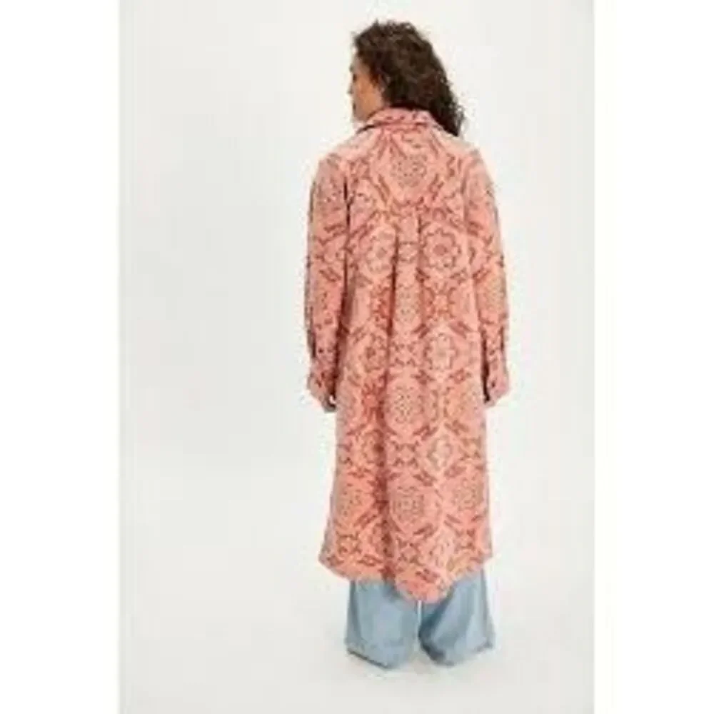 Free People Rose Pink Medallion Longline Jacket